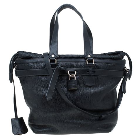 burberry drawstring black tote